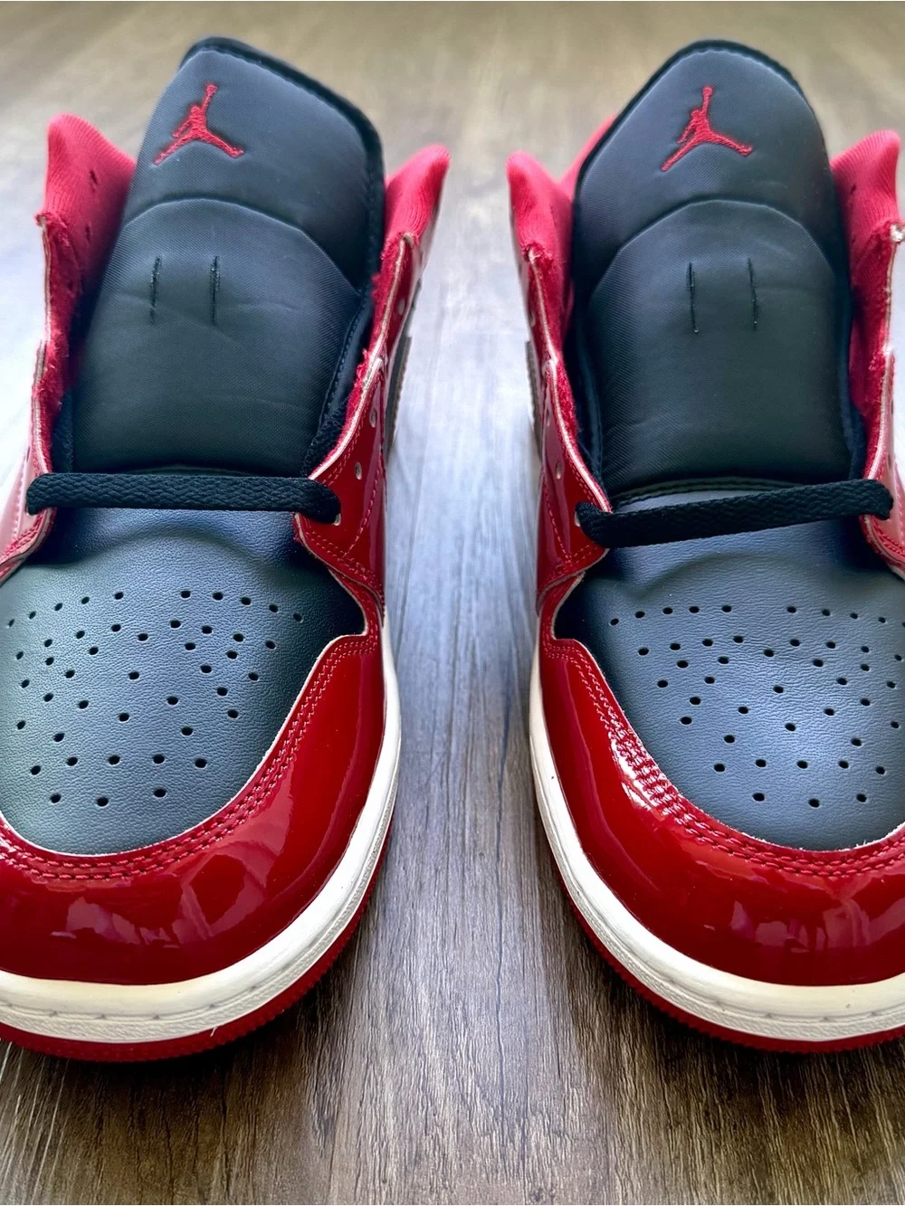 Air Jordan 1 Low SE Patent Black Varsity Red HV4089-006 Men’s Size 12 NEW